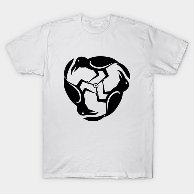 Three Raven Black T-Shirt by ArtRight